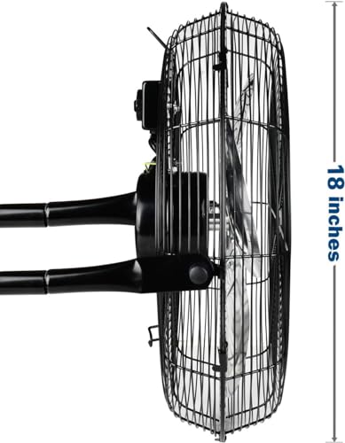Simple Deluxe 18 Inch 3-Speed High Velocity Heavy Duty Metal Industrial Floor Fans, Black - size: 18 Inch, style: 1 Pack