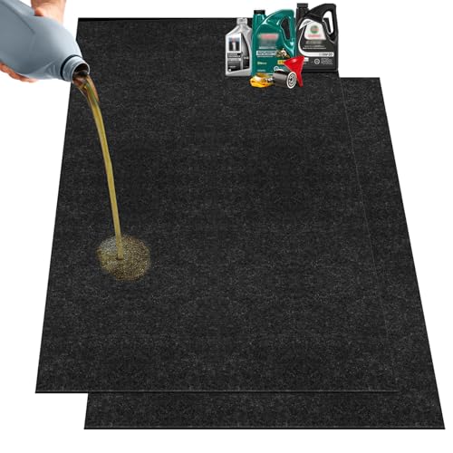 36" x 60" Oil Drip Mat for Garage Driveway, Reusable Floor Oil Spill Leak Absorbent Pads for Motorcycle Car Oil Leak Stain Resistant(2pcs) - size: 3' x 5' (2pcs)