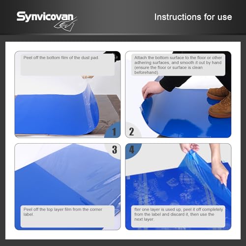 17" x 13" Sticky Mat (5 Packs,150 Sheets,30 Sheets/Pack) | Blue,Tacky Pads,Adhesive Floor Mat,for Cleanroom Laboratory Hospital Construction Pets Home Indoor Gymnasium and Workshop