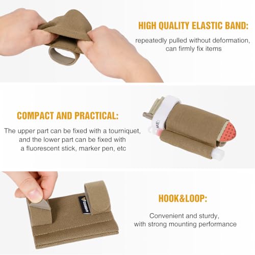 IDOGEAR Sports Tactical Tourniquet Pouch First Aid Holder for CAT Gen7, Combat Trauma Kit for Tactical Vest Belt - color: Coyote Brown