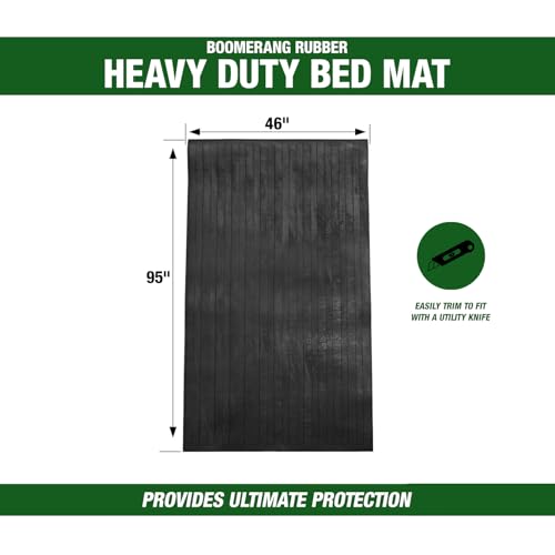Multi-Purpose Heavy-Duty Rubber Mat, Bed Liner for 8 Foot Long Truck Beds, Made in The USA, 100% Recycled Rubber, Weather Resistant, Will Not Crack, Workshop Floor Protection