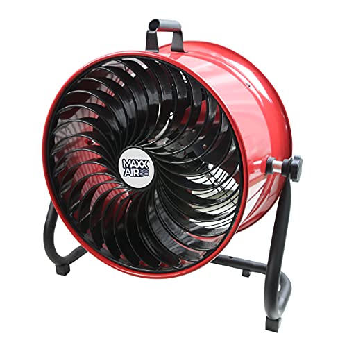 Maxx Air 16" High Velocity Turbo Fan with Pivoting Head - Efficient Air Circulation, High-Velocity Drum Fan Ideal for Home, Garage, or Workshop Use, Durable Construction, Easy Assembly