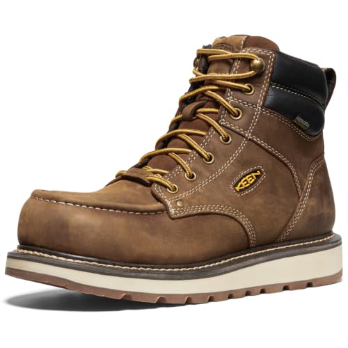 KEEN Utility Men's Cincinnati 6" Composite Toe Waterproof Wedge Work Boots - color: Belgian/Sandshell, size: 11.5