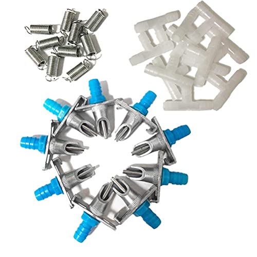 Automatic Rabbit Nipple Drinker with Double Springs 30Sets Guinea Pig Watering System Poultry Rats Rodent Bunny Drinkers(Blue) - color: Blue-double springs