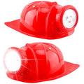 2 Pack Kids Construction Hat Miner Costume Helmet with Light for Boys Girls Dress Up Halloween Party Supplies - color: Red