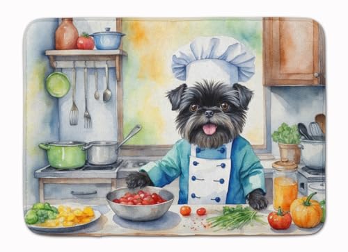 Caroline's Treasures Affenpinscher The Chef Memory Foam Kitchen Mat Machine Washable Anti-Fatigue Mat Cushion Comfort Bath Mat or Kitchen Rug - color: Affenpinscher 6179
