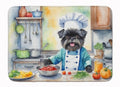 Caroline's Treasures Affenpinscher The Chef Memory Foam Kitchen Mat Machine Washable Anti-Fatigue Mat Cushion Comfort Bath Mat or Kitchen Rug - color: Affenpinscher 6179