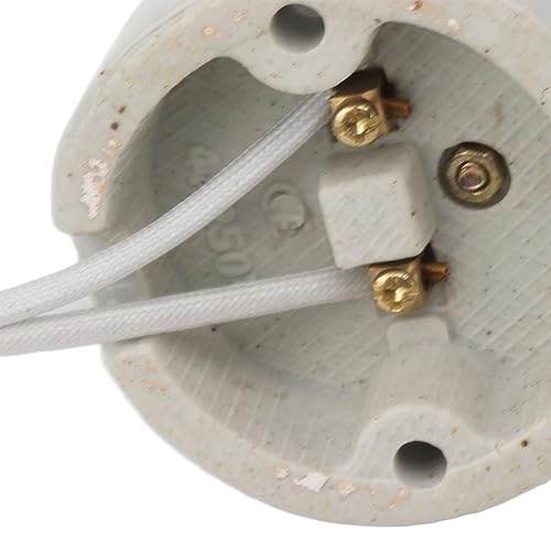 Reptile Ceramic Heat Lamp Holder, Light Fixture Holder E27 Socket High Temperature Proof, Easy Installation, Universal Usage for Tortoise (US Plug 120V)