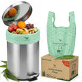 50 Home Compostable Trash Bags 1.6 Gallon Easy Tie Handles | Certified Home Compostable, Leak Resistant Kitchen Compost Bags, Easy Tie Handles, Fits Most Countertop Bins