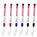 6 PCS Long Head Deep Hole Marker Pens,20mm Long Nib Marker, Longs Nose Markers, Waterproof Construction Markers Marking Tool,Permanent Markers Carpenter Ink marker Pens,Metal marking Pens 02 - color: 6PCS-20MM-Red/Blue/Black