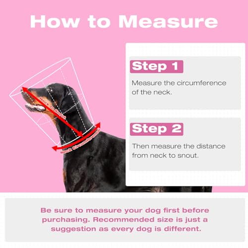 Dog Cone Collar After Surgery,Adjustable Soft Dog Recovery Collar | Stop Licking Wounds,Comfortable Light-Weight Elizabethan Collar for Dogs Anti-Bite Lick Protective Wound,Pink,S - color: Pink, size: S(Neck Girth:9.45"-11.81")