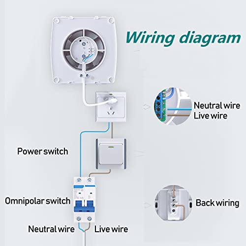 Bathroom Exhaust Fan 141 CFM 6 Inch Home Ventilation Ceiling Window and Wall Mount Vent Fan with Anti-backflow Check Valve for Kitchen Bathroom Garage(110v/18W/White) - size: 6''
