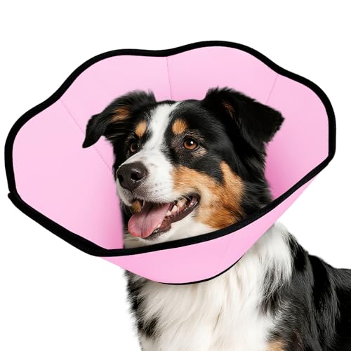 MIDOG Dog Cone Collar After Surgery, Soft Dog Cone Alternative to Stop Licking,Adjustable Elizabethan Recovery Cones for Small to Large Sized Dogs - color: Pink, size: L