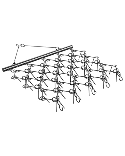 VEVOR Drag Harrow,5 ft x 4.5 ft Durable Chain Harrow with 60 Sharp Teeth,Suitable for ATV UTV Tractor, Ideal for Soil Preparation, Seeding, Smoothing Landscapes, and Yard Gravel Driveway Maintenance - size: 5 x 4.5 ft
