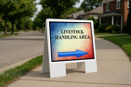 Livestock Handling Area 4Th Of July American Flag Usa Patriotic Watercolor Directional Arrows A-Frame Double Sided 23x23 in. Yard Road Sign - size: Double A-Frame Directional Arrows