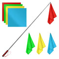 4pcs Horse Training Flag, 17.1x17.1inch | 5.25 Feet Red Retractable Telescopic Flag Poles with Horse Flag Horse Training Equipment (Four Colors)