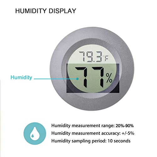 4-pack Mini Hygrometer Thermometer Fahrenheit Indoor Room Round Humidity Temperature Gauge for 3D Printer Home Jars Reptile Incubator Guitar Case | 3D Printer Humidity Temperature Gauge for Jars Reptile Incubator Guitar Case