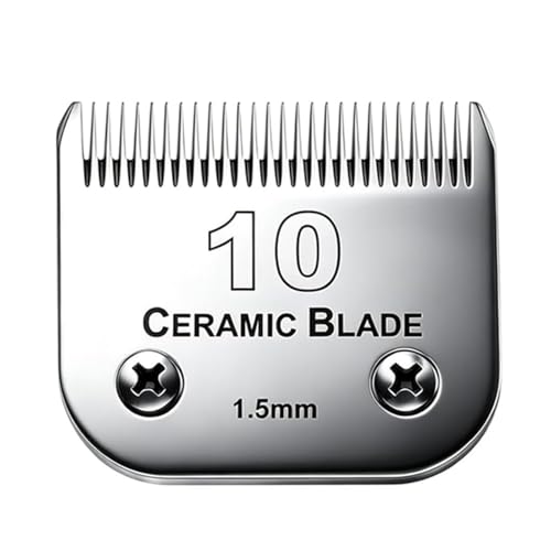 10 Blade Dog Grooming Clipper Blades Compatible with Andis Dog Clippers | Dog Grooming Blades for Oster A5,Wahl KM10 Series,Detachable Stainless Steel Blade,Size 10, 1/16-Inch Cut Length - color: 10:1/16''(1.5mm)