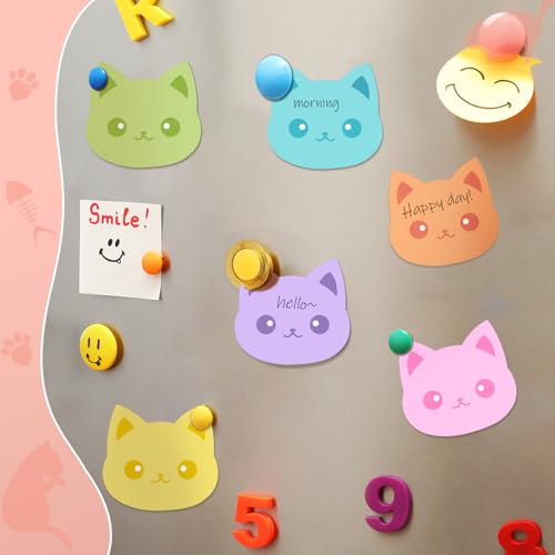 Yinder 24 Pads Cat Sticky Notes Cute Kawaii Cartoon Memo for School | Animal Theme Memo Notepad, Self Adhesive for Office School, Fun Gift for Veterinary Valentine Party Supplies Decor - style: Novelty Cat