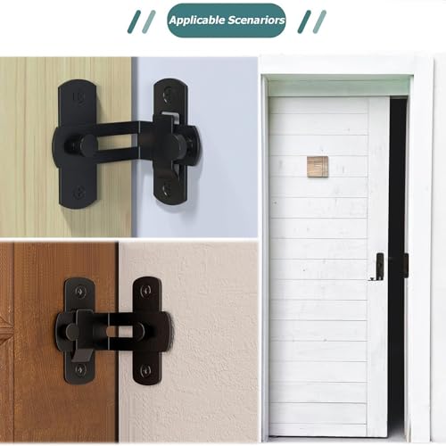 WAYDA Barn Door Lock, 90 Degree Right Stainless Steel Angle Door Latch Buckle for Doors and Windows | Sliding Gate Latches for Doors, Gates, Cabinets, Sheds, Fences Carbon Steel Gate Hardware