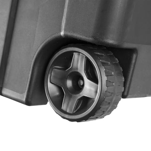 40-gallon wheeled plastic storage boxes with handles, black, 2-pack
