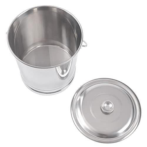 DYNAMI 2.1Gal Stainless Steel Bucket with Lid and Handle,Stainless Steel Multipurpose Bucket w/Raised Bottom,Round Metal Compost Ice Bucket Water Milk Pail Bucket - size: 8L/8.5Qt