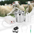 3L Upgrade Milking Machine for Goats Cows,Continuously Adjustable Suction Pulsation Vacuum Electric Milker,Portable Suction Machine W/Stainless Bucket Milk Tube Brush, Sponge Brush,Udder Protection