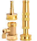 Solid Brass Heavy Duty Adjustable Twist Hose Nozzle,CM CUMIZON Jet Sweeper Nozzle, High Pressure Hose Nozzle with On-Off Valve, Leak-Free Operation 3/4" GHT Connector 3 Pack | Heavy Duty, Jet Sweeper Nozzle, High Pressure with On-Off Valve, Leak-Free Oper