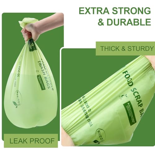 100% Compostable Trash Bags, 8 Gallon, 30 Liter, 0.85 Mils, 70 Count Large Kitchen Food Scrap Compost Bags for Kitchen Step Trash Cans with Europe EN13432 Certified - size: 70 Count (Pack of 1), style: 8 Gallon