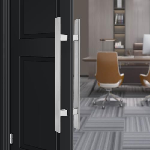 23 Inches Long 304 Stainless Steel Door Handle, Brushed Process Heavy-Duty Commercial Modern Door Pull Handle, for Doors with a Thickness of 12 mm, Sliver