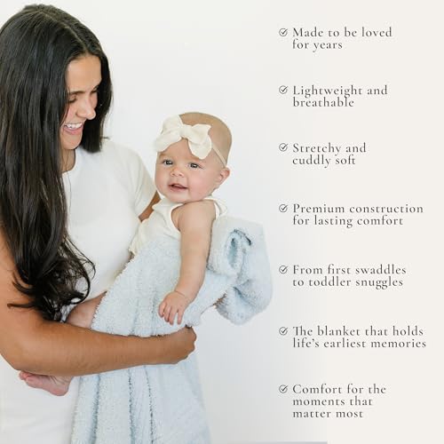Saranoni Bamboni Luxury Baby Blanket | Cozy & Soft Plush Receiving Blankets | Perfect for Girls & Infant Baby Boy Blankets | Sky Blue - 30” x 40" | Luxury Bamboni baby blanket with plush softness and cozy comfort, designed for infant boys and girls during