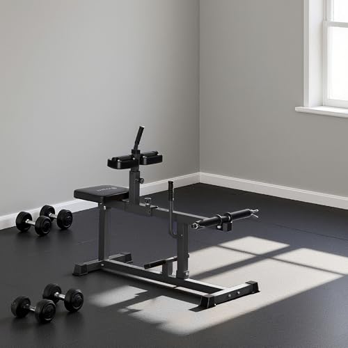 Soozier Seated Calf Raise Machine for Home Gym Waist Arm Training | Adjustable Calf Machine Leg Extension - color: Black