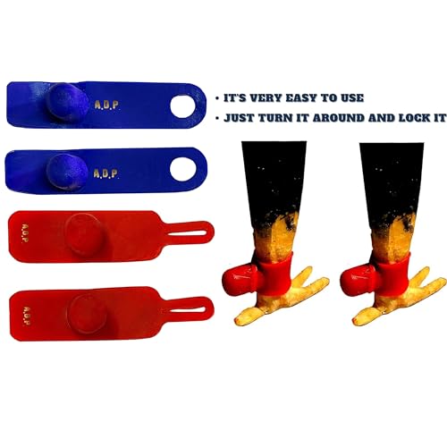 A.D.P. R5 2Pairs Red & Blue Color, Rooster Booster Chicken Mitt Safety Poultry Bird Botas para GALLOS BREEDING Supplies Leg Protect & Care, Best Rubber - color: Red & Blue R5