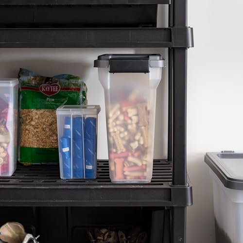 IRIS USA Dog Food Storage Container, Up to 13 lbs, Dark Gray, Made in USA | Includes 2-Cup Scoop, Airtight Seal, BPA-Free, Bird Seed, Cat food, Treats, Keeps Kibble Fresh, Pellets - color: Dark Gray/Clear, size: 13 lbs