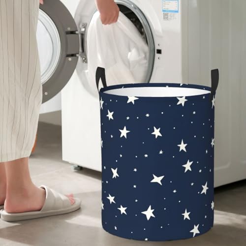 Laundry Basket Small Star Collapsible Large Capacity,63l Dirty Clothes Basket Durable Lightweight Hamper With Handles Ideal For Clothes, Toys Home Organization - color: star