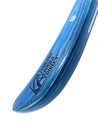 Left-Hand Curved Blade Farrier Hoof Knife, J2 420 Magnetic Stainless Steel Blade, Ergonomic Blue Handle, Horse Hoof Trimming Tool for Sole & Frog Paring - style: Left-Handed