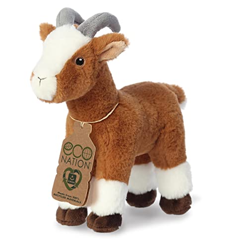 Aurora Eco Nation 8.5" Goat Responsibly Made Stuffed Animal | Fabric made from recycled plastic bottles with embroidered eyes