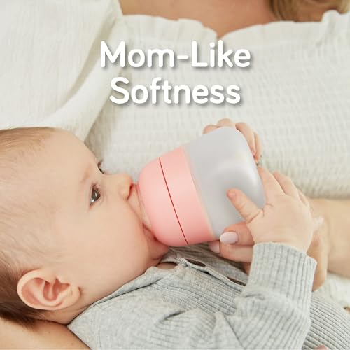 Nanobebe Flexy Silicone Baby Bottle, Anti-Colic, Natural Feel, Non-Collapsing Nipple, Non-Tip Stable Base, Easy to Clean, 3-Pack, White, 9oz - color: White, style: 9 Ounce 3-Pack