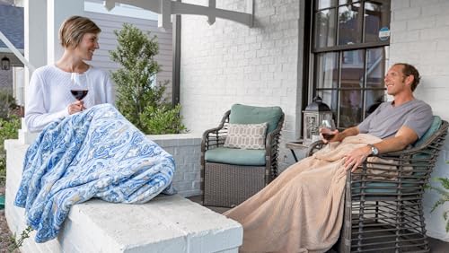 PediPocket 50"x70" Perfect Paisley Foot Pocket Blanket Plush Fleece Non-Electric - color: Perfect Paisley