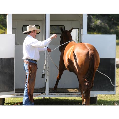 22 Foot Line Ground Training Rope - Strong Everyday Use All-Purpose Large Horse Lead Rope with Loop & Latigo Popper | 9/16" Diameter Smooth Yachting Braid, Burgandy Red - color: Burgundy Red
