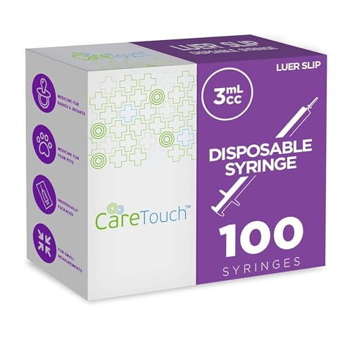 Care Touch Disposable Syringes Without Needle, Luer Slip, 3ml 100 Count