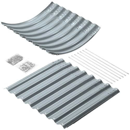 Land Guard 24“ Tall 4×2ft Galvanized Raised Garden Bed Kit, Galvanized Planter Garden Boxes Outdoor, Oval Large Metal Raised Garden Bed for Vegetables(Modern Gray, 4×2×2ft) - color: Modern Gray, size: 4×2×2ft