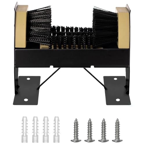 Deluxe Metal and Plastic Frame Shoe Cleaner and Boot Scraper, Portable or Floor-Mounted Scrubbing Brush for Outdoor Use, Removes Mud, Snow and Sand - Ideal for All Boot and Shoe Sizes, Deluxe - size: Deluxe