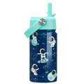 SANDJEST Astronaut Water Bottle - Kids Water Bottle with Straw Lid - 12 Oz Insulated Stainless Steel Water Bottles for Kid Boys - Travel Cup for School Sports - color: Astronaut