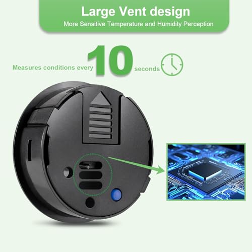 4-Pack Mini Hygrometer Thermometer Indoor Round Humidity Meter | Small Digital LCD Monitor Thermometer Temperature Gauge Humidity Sensor (℉) or (℃) for Reptile Thermostat, Jars - color: 4 Pcs
