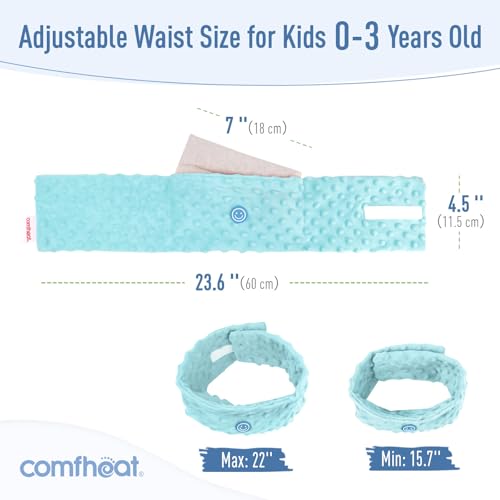 Colic and Gas Relief for Newborns, Flaxseed Heated Tummy Wrap | Infants Baby Swaddling Belt with Soothing Warmth, Natural Relief for Upset Stomach in Babies Toddlers, 0-3 Years (Blue) - color: Blue