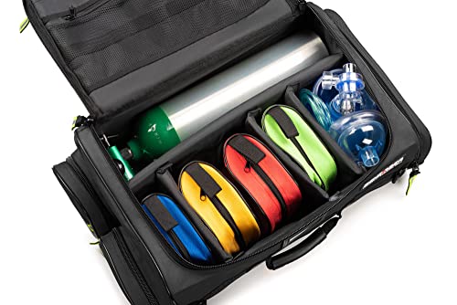 Scherber Fully-Stocked Premium First Responder Bag | HSA/FSA Approved | Large Pro EMT/EMS Trauma, Bleeding & Oxygen Medical Kit | CAT Tourniquet, HyFin Chest Seal & 250+ First Aid Supplies (Black) - color: Black