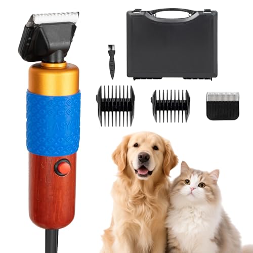Dog Clippers for Grooming Thick Hair, 200W Sheep Shears, Pet Clipper Kit | Corded Dog Hair Trimmer with Spare Blade, Stepless 2000-6600 RPM, 10ft Cable, Low Noise, for Dogs, Sheep, Goats and Alpacas - size: 10 feet