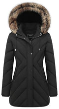 Women's Winter Coat Long Puffer Jacket - Waterproof Warm Thickened Snow Coat for Women - color: Black, size: Small