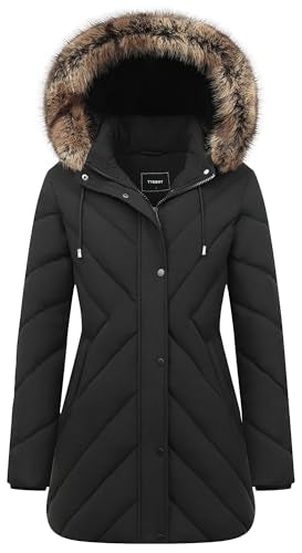 Women's Winter Coat Long Puffer Jacket - Waterproof Warm Thickened Snow Coat for Women - color: Black, size: Small